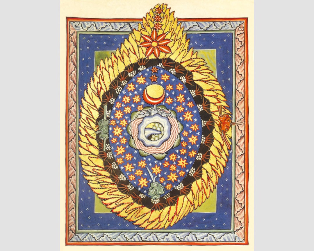 Hildegard of Bingen Art Print, the Universe, Illuminated Religious Icon ...