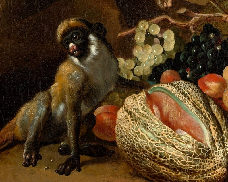 Antique animal oil painting art print Melchior Etsy