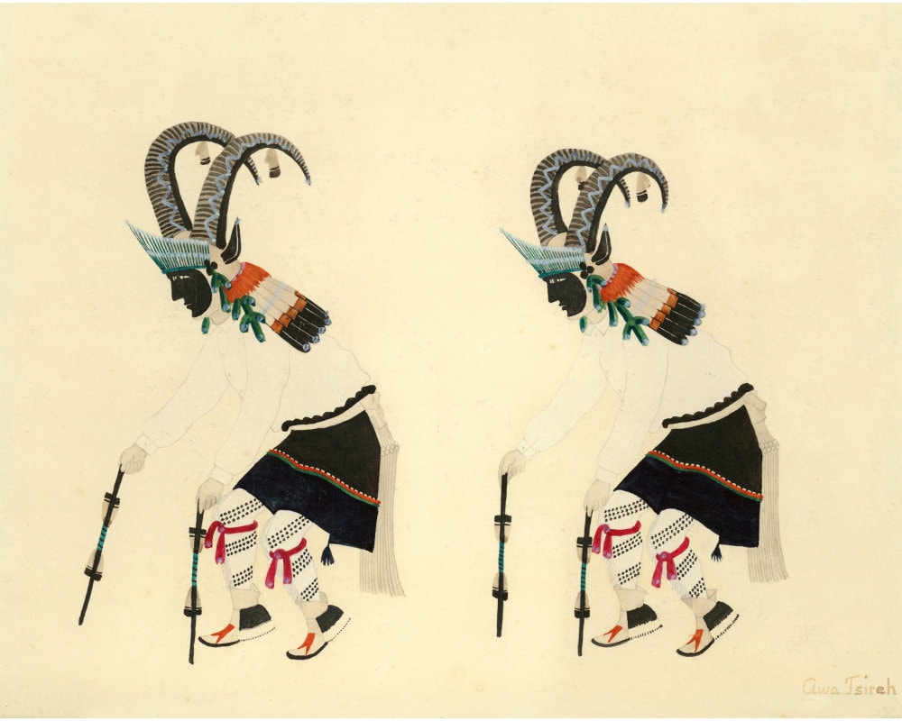 Awa Tsireh Mountain Sheep Dance Art Print, Mountain Goat, Bighorn