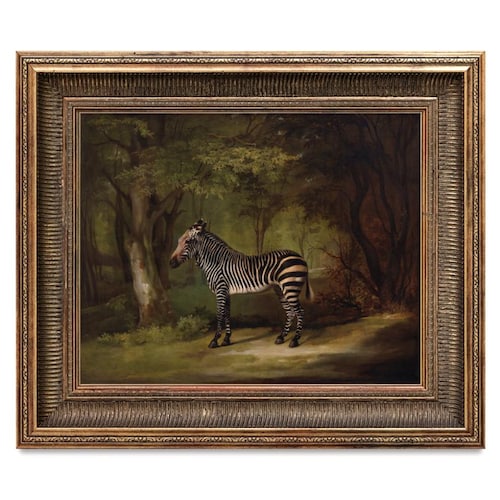 絵画 Zebrappy Antique Zebra Oil Painting, George Stubbs, Zebra Art Print