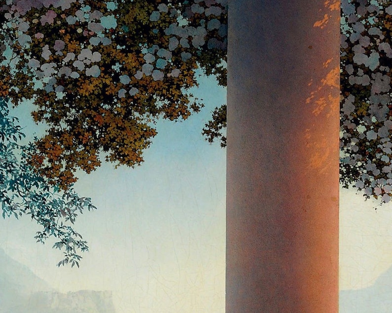 May include: A close-up of a large tree trunk with a rough, textured bark. The trunk is a warm brown color with hints of orange and red. The tree is surrounded by a lush green canopy of leaves.