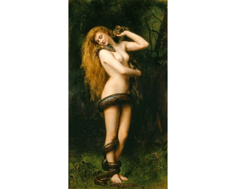 Lilith art print John Collier painting Nude woman with image 0
