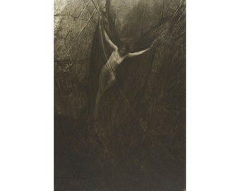 Anne Brigman print, The Spider's Web, Antique photography art, Witch, Pagan, Women, Feminist art, Vintage woman photograph, Dark art