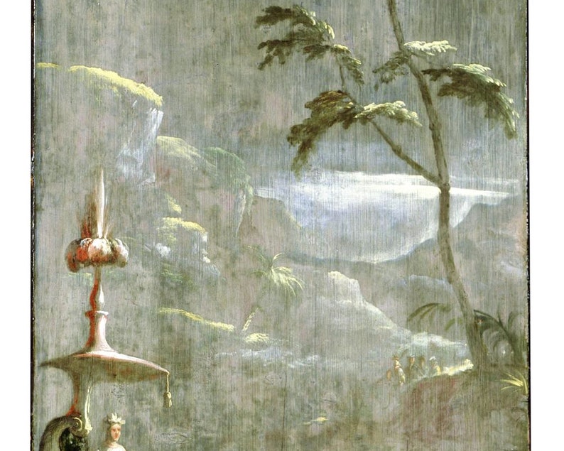 Vintage chinoiserie painting Antique Chinese wall panel art | Etsy