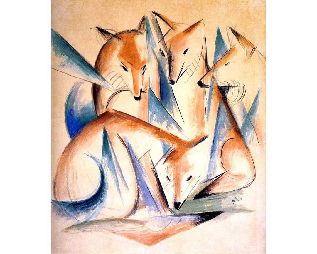 Four Foxes Art Print Franz Marc Red Fox Painting Fox Wall - Etsy Four Foxes Art Print Franz Marc Red Fox Painting Fox Wall - Etsy