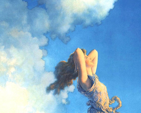 Ecstasy, Maxfield Parrish Art Print, Antique Woman Painting