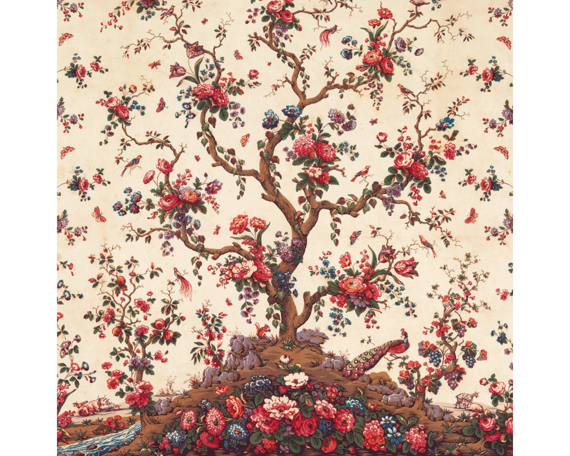 Antique Tree of Life Art Print, Vintage Nature Painting, Chinoiserie ...