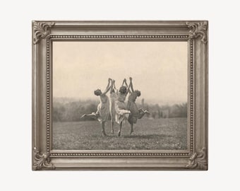Four women dancing vintage photograph print, Vintage woman photography art, Mary Wigman dancers, Monte Verita dance, Feminist wall art