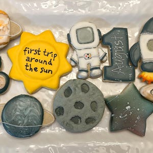 Space/First Trip Around the Sun Themed Cookies (gluten free option)