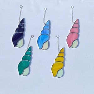 NEW ITEM Sea Shell #9 stained glass suncatcher in multiple color choices