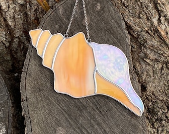 Sea Shell #3 stained glass suncatcher