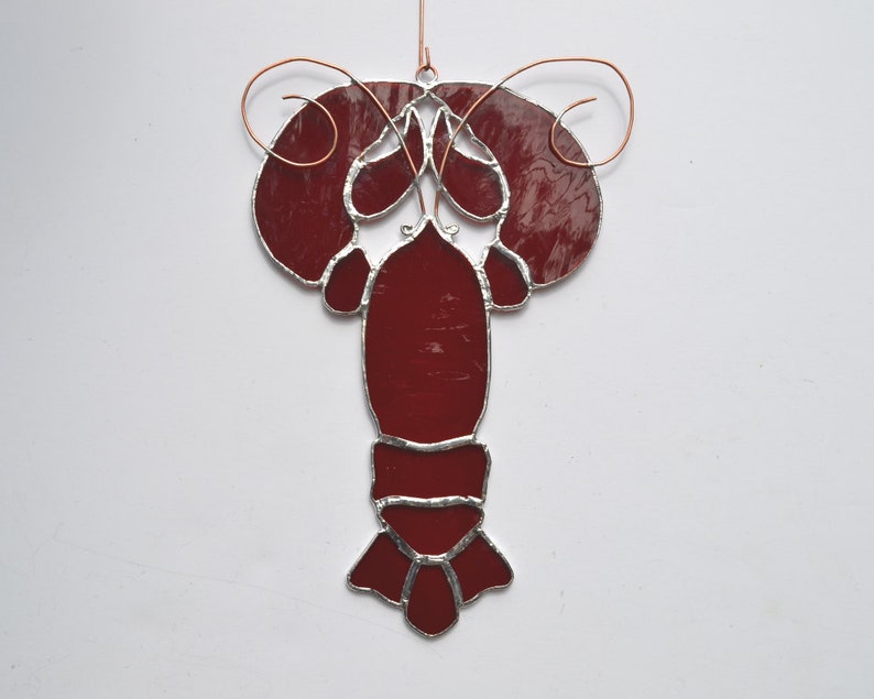 Large Lobster Stained Glass Suncatcher Etsy