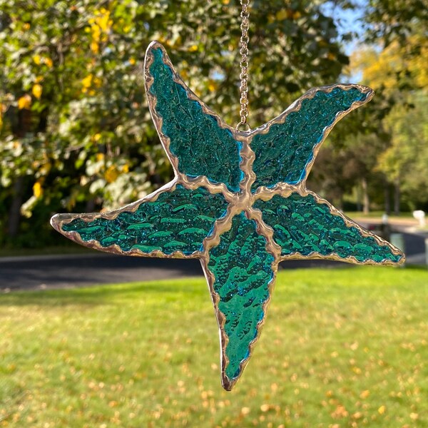 Sea Starfish Stained Glass Suncatcher