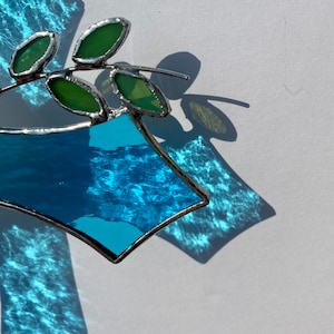 Stained Glass Cross With Peace Dove and Olive Branch Suncatcher - Etsy