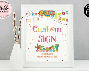 Editable Fiesta Custom Sign, Taco Bout a Party Custom Sign, Mexican Fiesta Birthday Custom Sign, Succulent Any Event Custom Sign CEP055