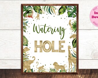 Watering Hole Sign Etsy