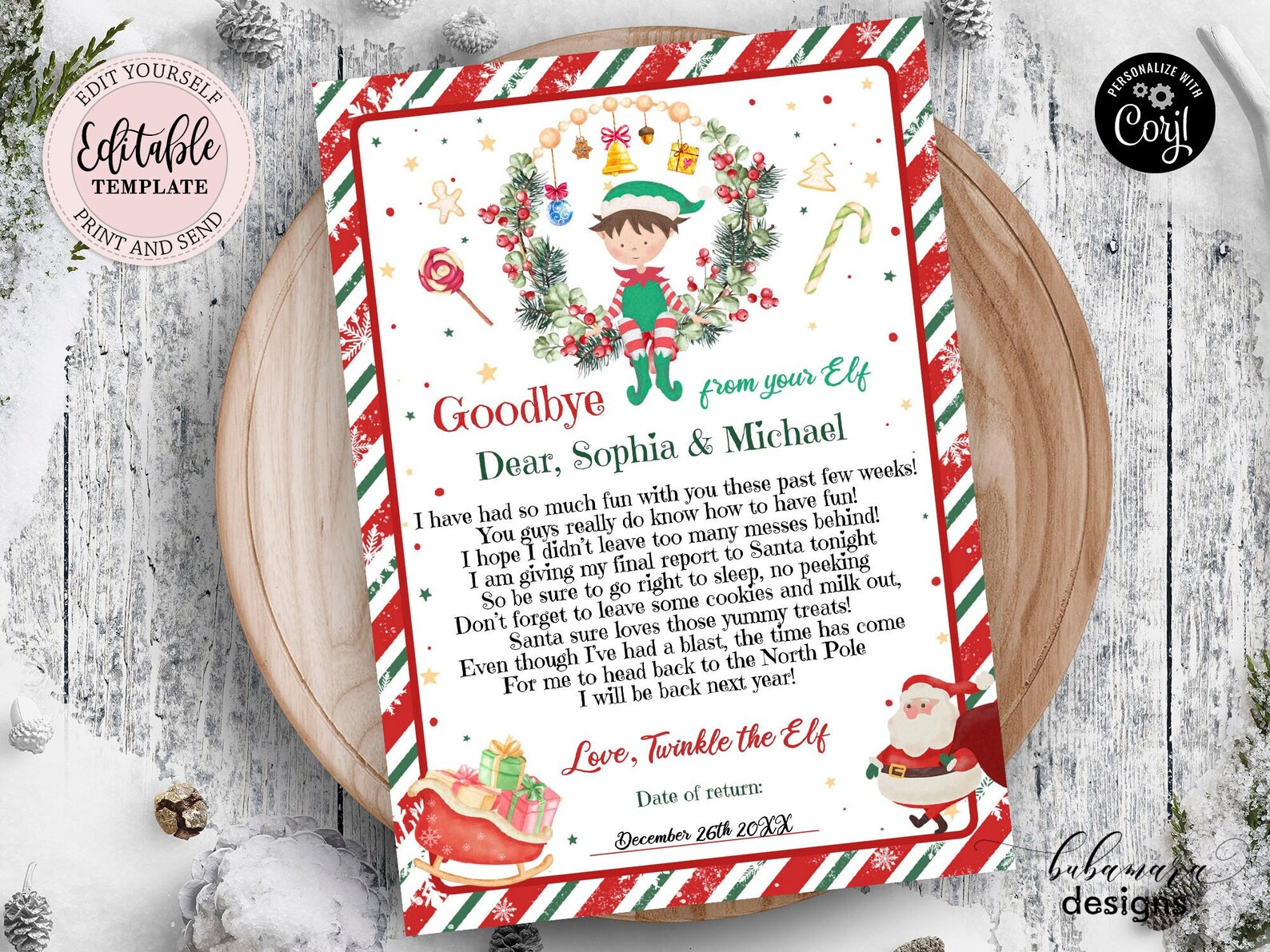 Elf Goodbye Letter Editable Elf Farewell Letter Boy Goodbye - Etsy