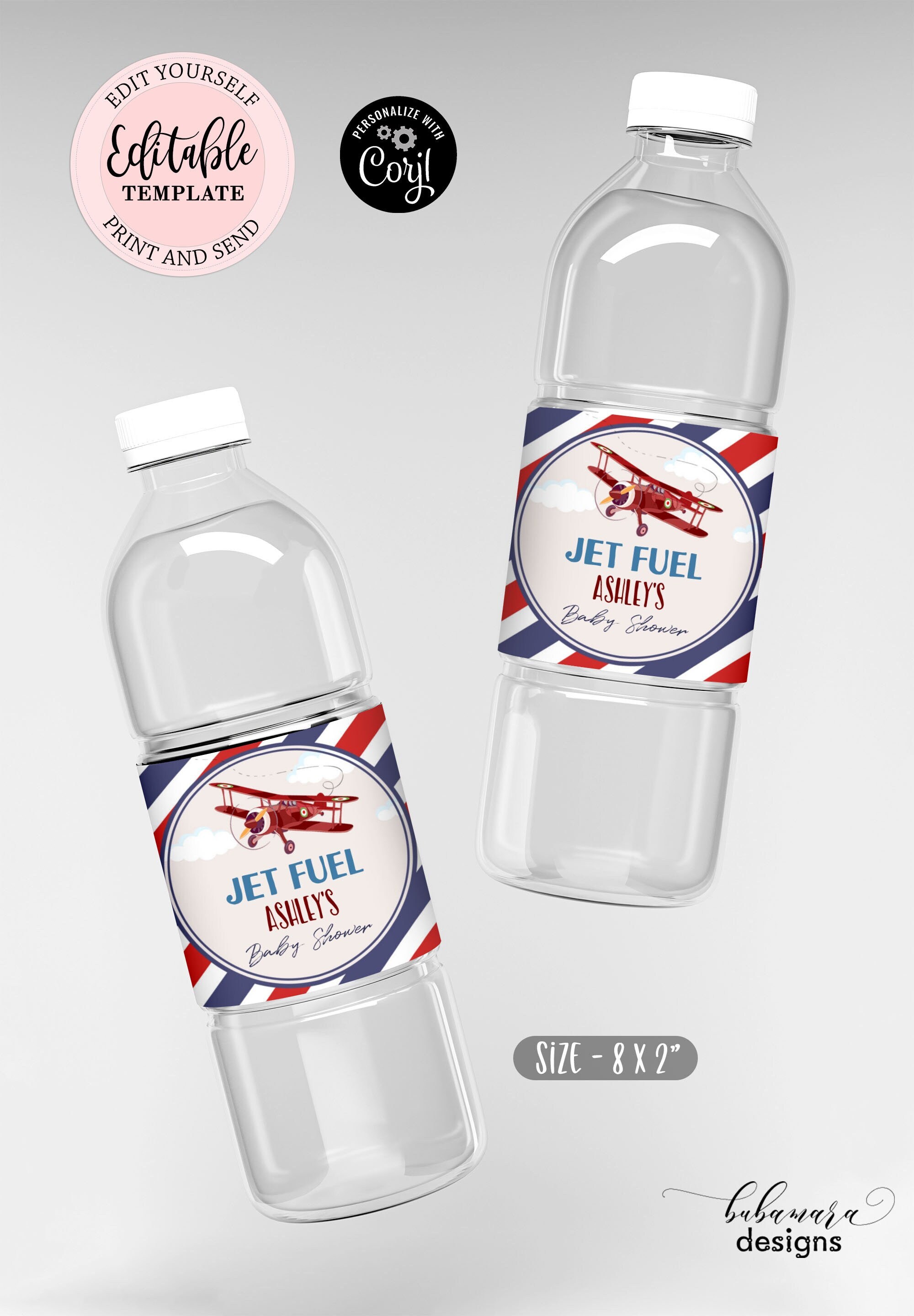 Engraved Water Bottle - Airplane Designs