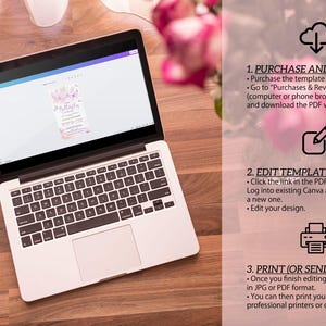 Editable Butterfly Baby Shower Evite, Girl Little Butterfly Baby Shower Electronic Invitation, Pink Purple Baby Shower Digital E-vite CEP087 image 4