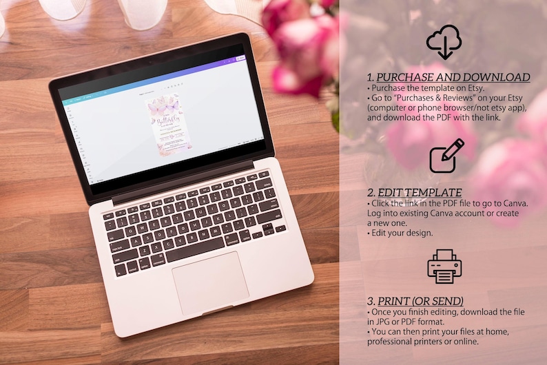 Editable Butterfly Baby Shower Evite, Girl Little Butterfly Baby Shower Electronic Invitation, Pink Purple Baby Shower Digital E-vite CEP087 image 4