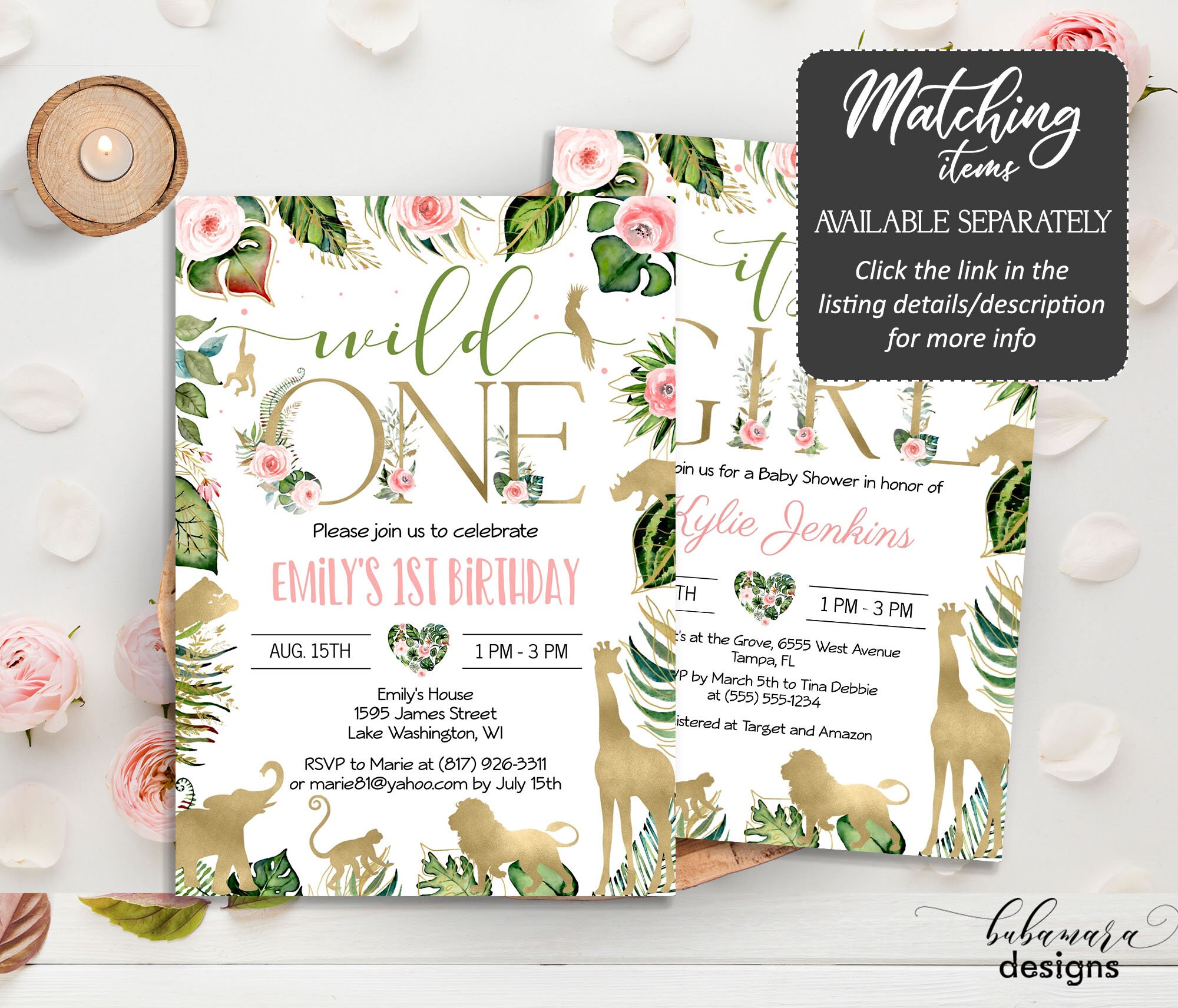 Gold Jungle Animals Milestone Sign Girls Editable Jungle Pink - Etsy