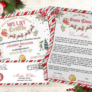 Editable Christmas Santa Letter, Letter From Santa & Nice List ...