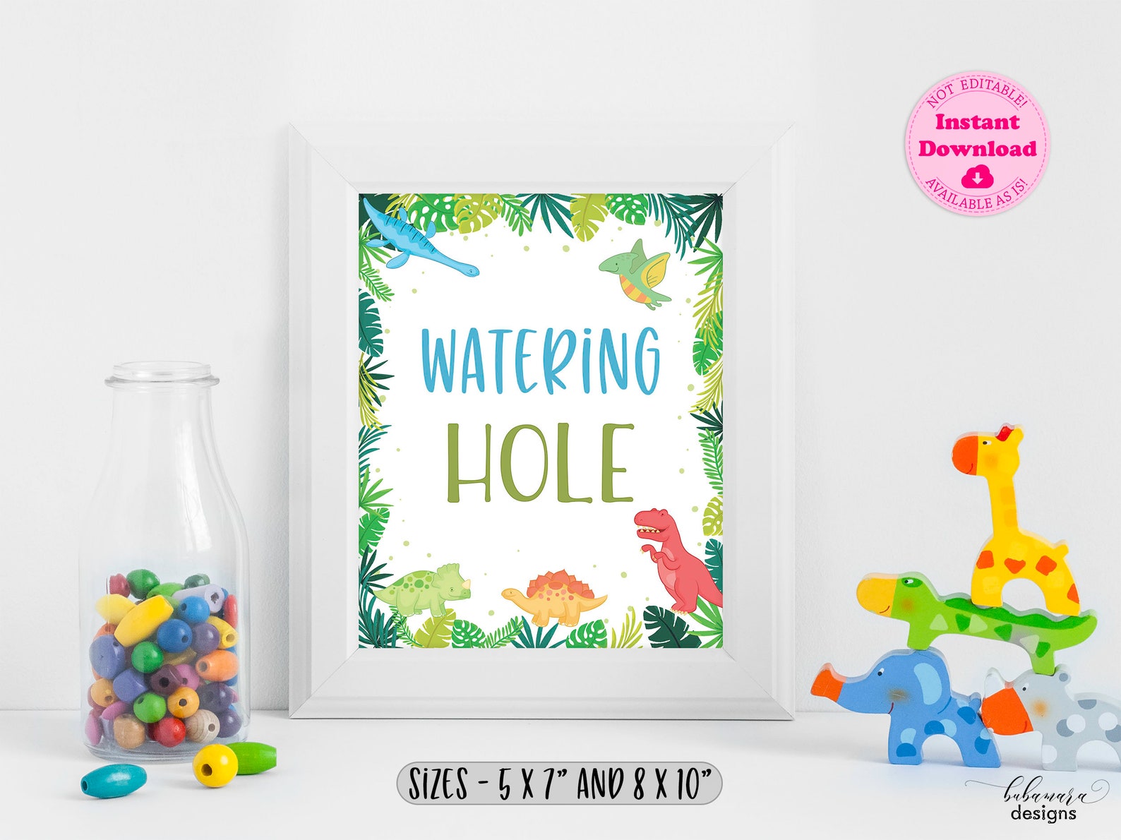 Dinosaur Watering Hole Sign Printable Dinosaurs Watering Hole - Etsy