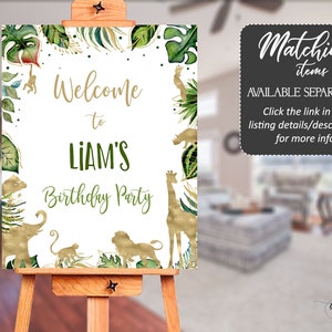 Cards and Gifts Sign Printable Gold Jungle Animals Cards and | Etsy