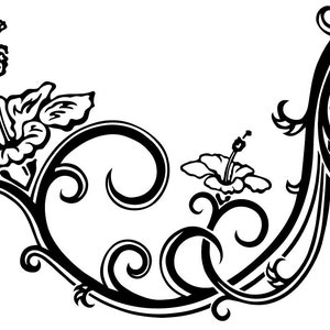 Hibiscus Flower Vine - SVG, DFX, PNG, Jpeg files