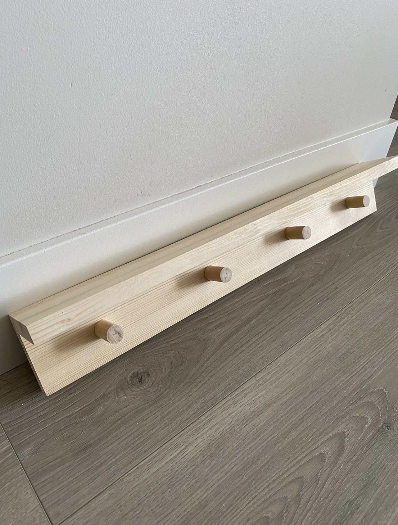 Wood Peg Shelf Wooden Peg Rail With Hooks for Nursery Room Etsy