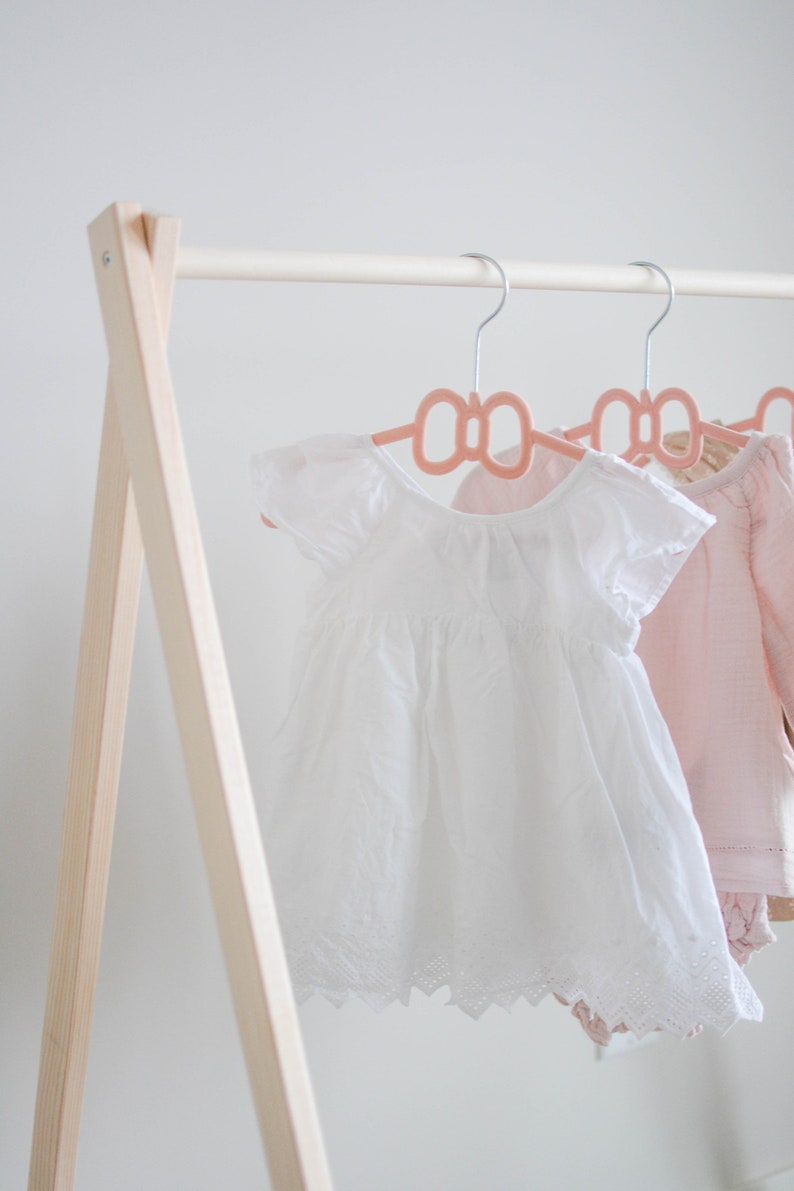 baby clothing rail, baby clothing rack, wooden clothes rail, wooden clothes rack, clothes rail, clothes rack, nursery decor, baby clothes image 6
