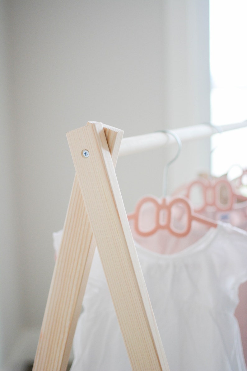 baby clothing rail, baby clothing rack, wooden clothes rail, wooden clothes rack, clothes rail, clothes rack, nursery decor, baby clothes image 3