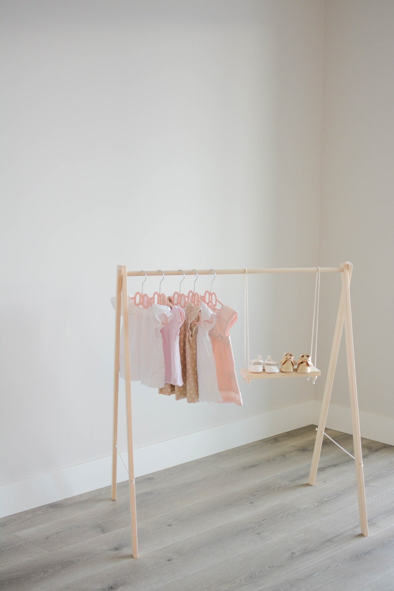 baby clothing rail, baby clothing rack, wooden clothes rail, wooden clothes rack, clothes rail, clothes rack, nursery decor, baby clothes image 8