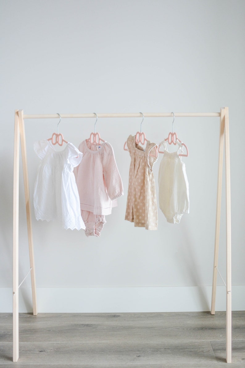 baby clothing rail, baby clothing rack, wooden clothes rail, wooden clothes rack, clothes rail, clothes rack, nursery decor, baby clothes image 4