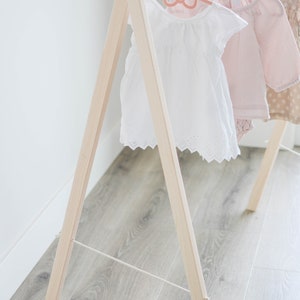 baby clothing rail, baby clothing rack, wooden clothes rail, wooden clothes rack, clothes rail, clothes rack, nursery decor, baby clothes image 2