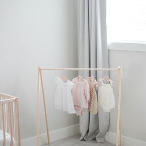baby clothing rail, baby clothing rack, wooden clothes rail, wooden clothes rack, clothes rail, clothes rack, nursery decor, baby clothes image 7