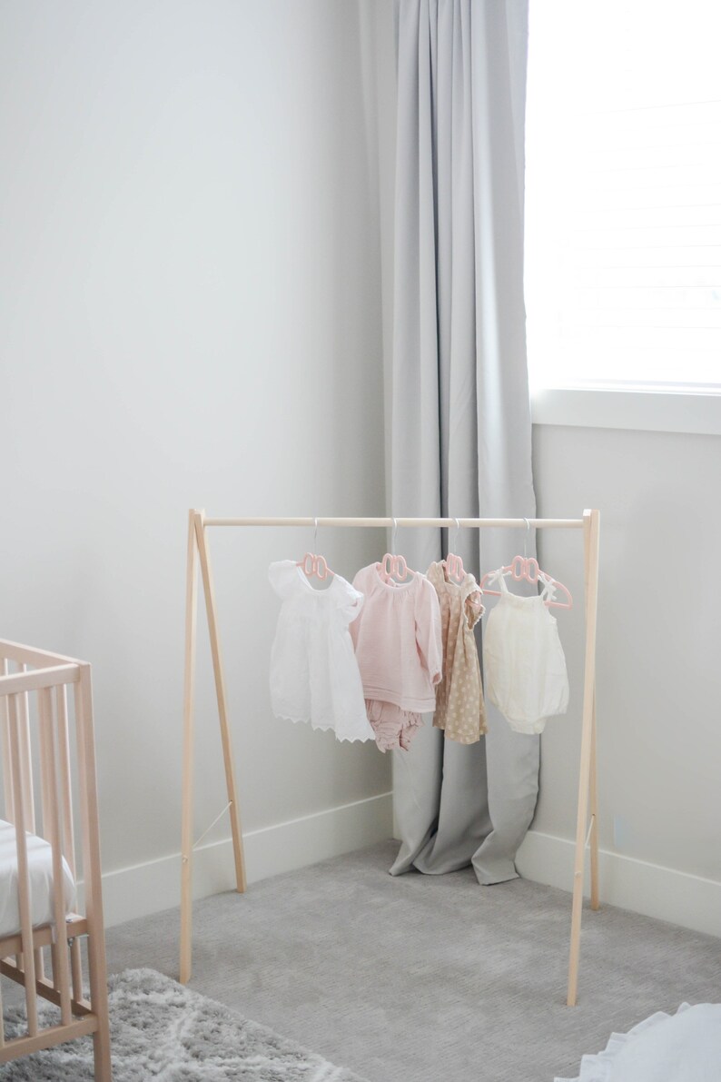 baby clothing rail, baby clothing rack, wooden clothes rail, wooden clothes rack, clothes rail, clothes rack, nursery decor, baby clothes image 7