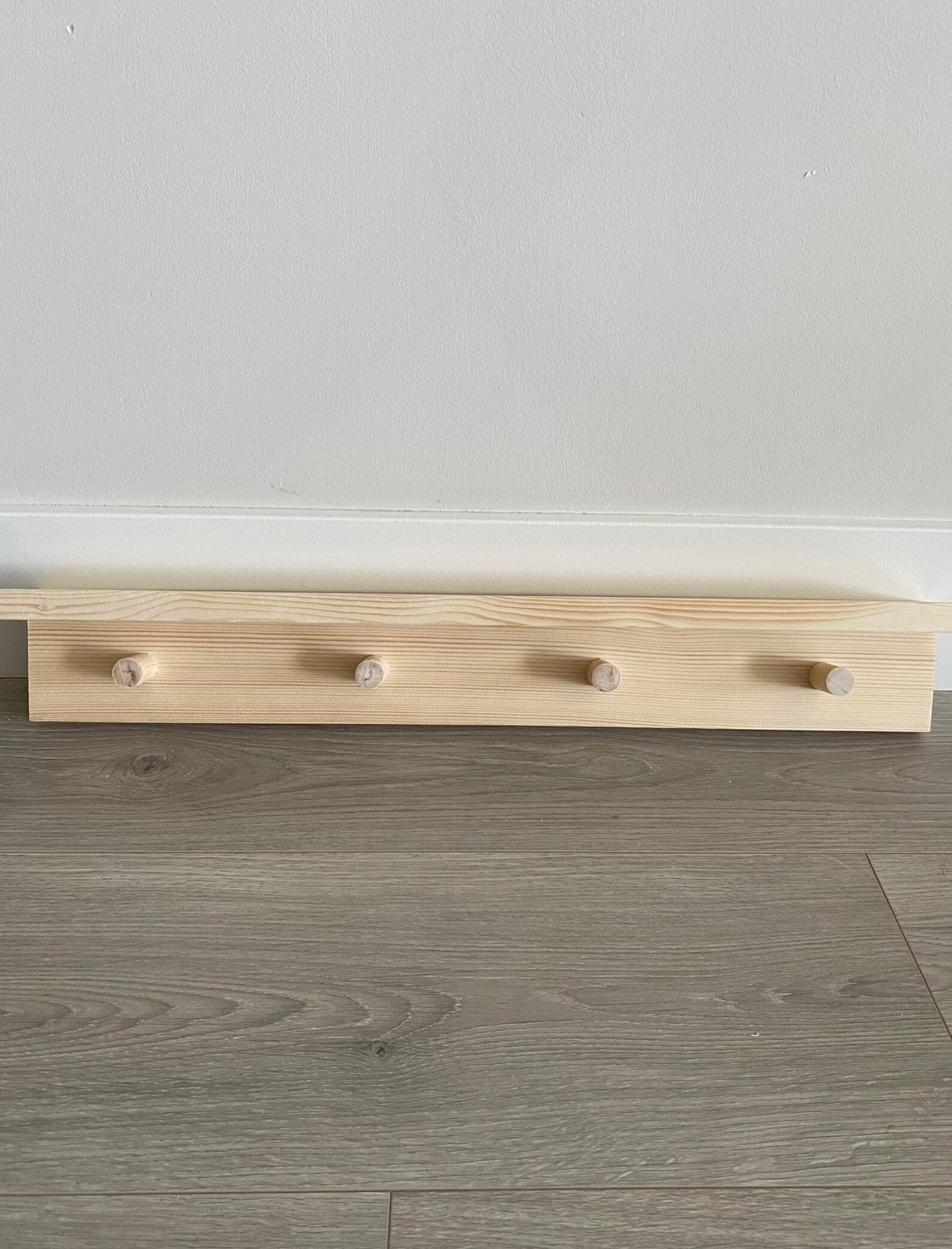 Wood Peg Shelf Wooden Peg Rail With Hooks for Nursery Room Etsy