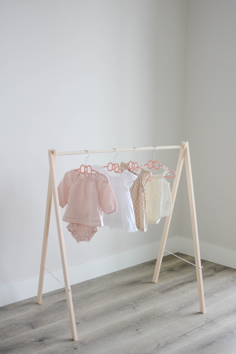 baby clothing rail, baby clothing rack, wooden clothes rail, wooden clothes rack, clothes rail, clothes rack, nursery decor, baby clothes image 5