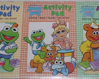 Jim Henson Muppet Babies Activity Pad lot with Fozzie Bear, Miss Piggy and Kermit the Frog