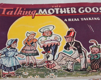 The Talking Mother Goose, RARE A Real Talking Book Published by The World Publishing Company in Cleveland, Ohio