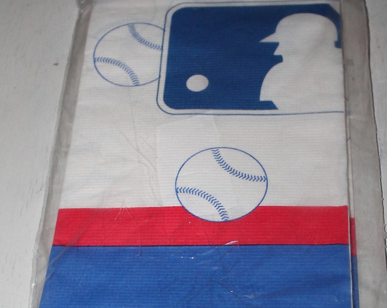Vintage Baseball Table Cover by Party Express Hallmark Softball Sports Party Supply