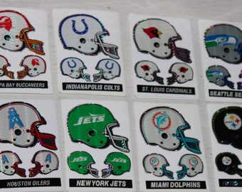 Vintage NFL Football Team Sticker Souvenirs - Vikings, Broncos, Packers, Falcons, Buccaneers, Colts, Jets, Dolphins, Seahawks