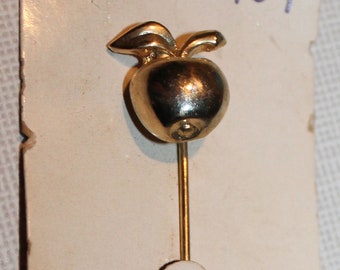 Vintage Apple Stick Pin, Fruit Jewelry Pin, One of a Kind Gift