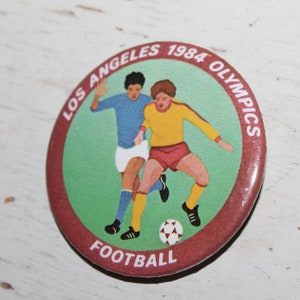 Vintage Los Angeles 1984 Olympic Football Soccer Pinback Button Pin by L.A. Button CO, Gift for Collection image 4