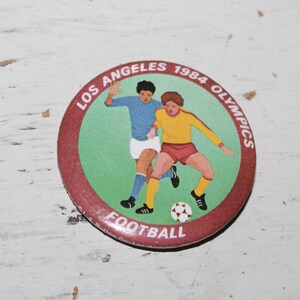 Vintage Los Angeles 1984 Olympic Football Soccer Pinback Button Pin by L.A. Button CO, Gift for Collection image 2