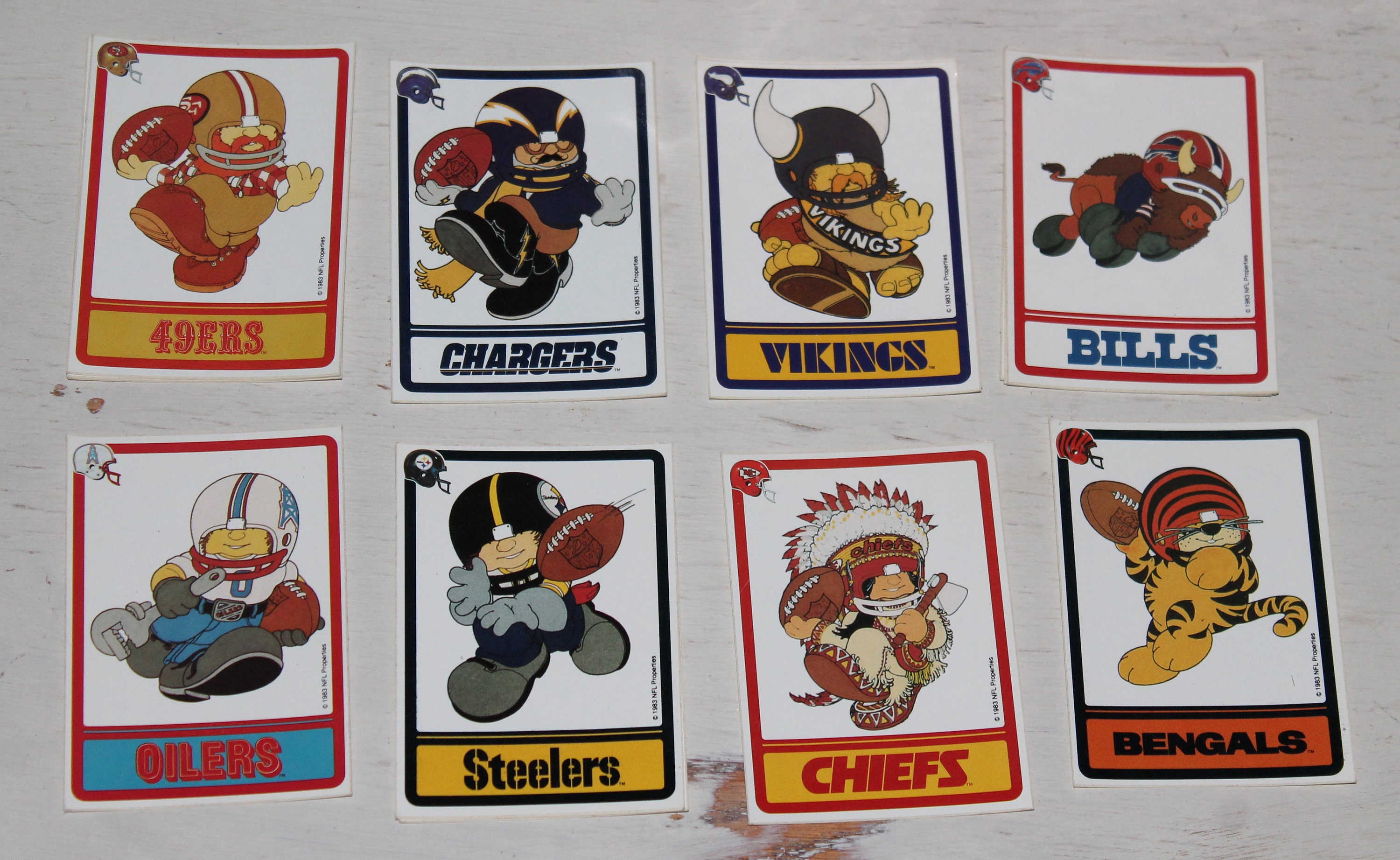 Vintage NFL Football Team Sticker Souvenirs Eagles, 49ers, Chargers