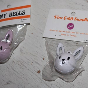 Vintage Bunny Bells Craft Supply by Zim's, SLC Utah Easter Bunny memorabilia Project Fine Craft Supplies Necklace bell image 6