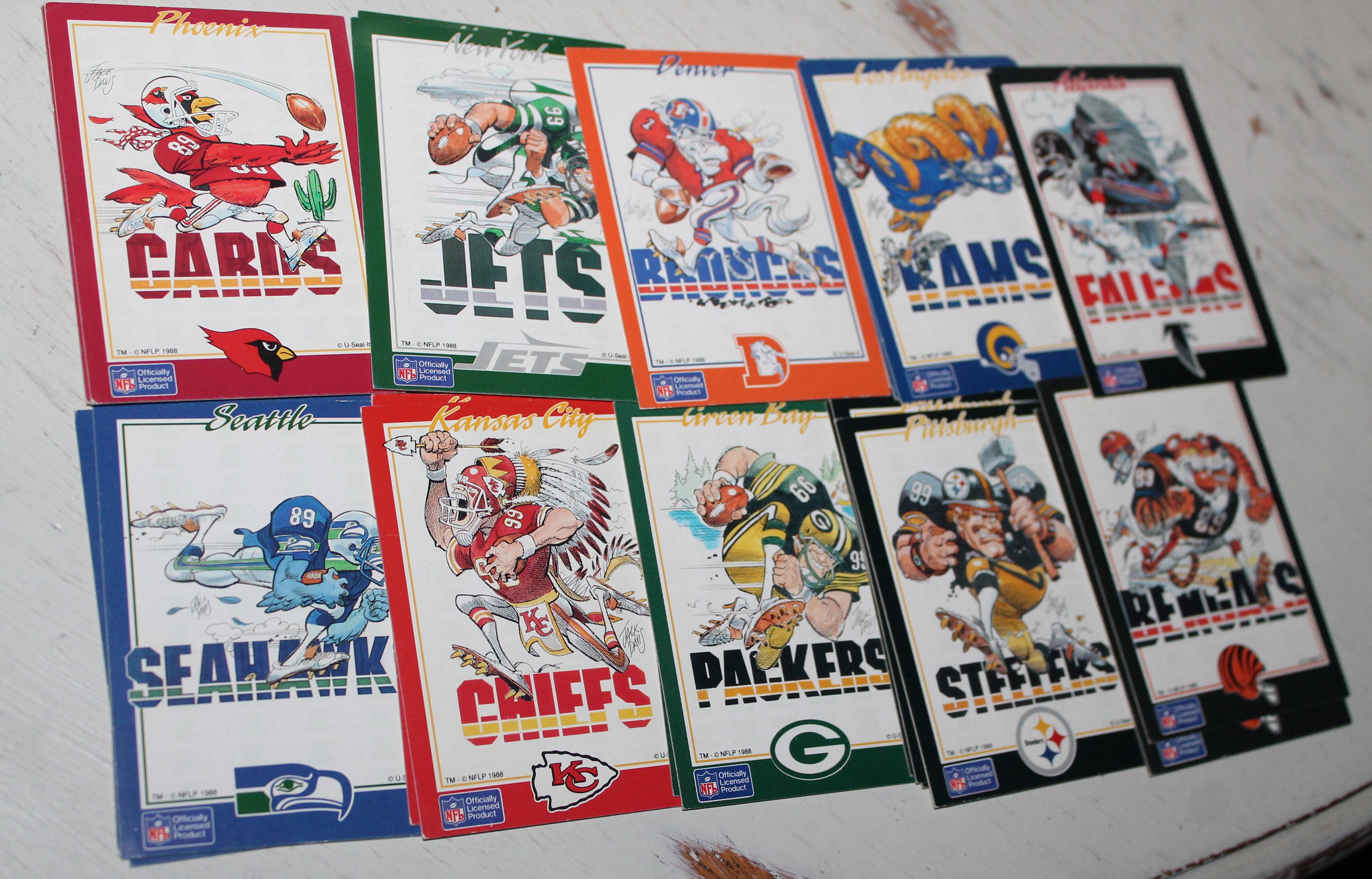 Vintage NFL Football Team Sticker Souvenirs Bears Patriots Etsy