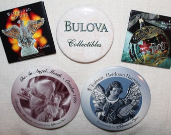 Bulova Collectibles Pin LOT of 9 , Waterford Phoenix, Waterford Heirloom, Roman INC Pin, Angel Button Pins, Reseller LOT